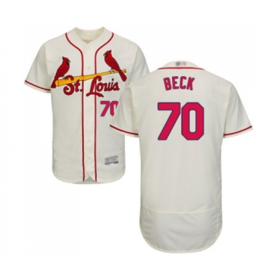 Men's St. Louis Cardinals 70 Chris Beck Cream Alternate Flex Base Authentic Collection Baseball Jersey