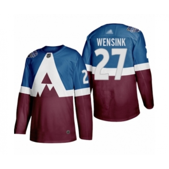 Men's Colorado Avalanche 27 John Wensink Authentic Burgundy Blue 2020 Stadium Series Hockey Jersey