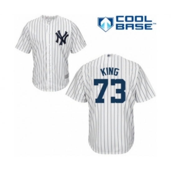 Youth New York Yankees 73 Mike King Authentic White Home Baseball Player Jersey