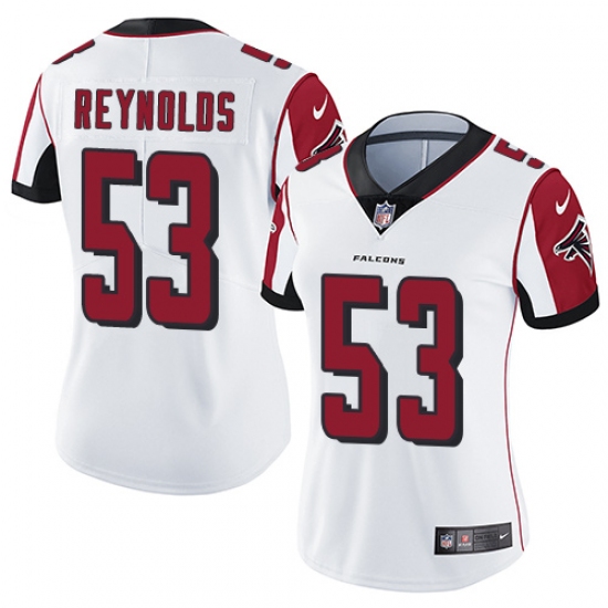 Women's Nike Atlanta Falcons 53 LaRoy Reynolds White Vapor Untouchable Limited Player NFL Jersey