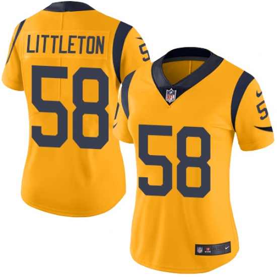 Women's Nike Los Angeles Rams 58 Cory Littleton Limited Gold Rush Vapor Untouchable NFL Jersey