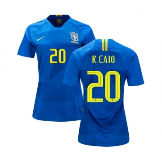 Women's Brazil 20 R.Caio Away Soccer Country Jersey