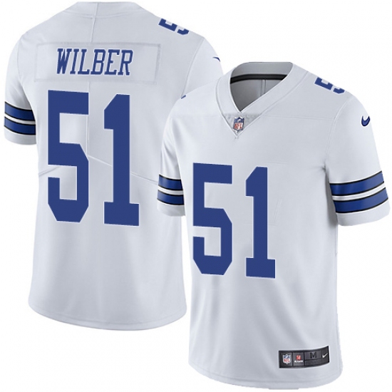 Men's Nike Dallas Cowboys 51 Kyle Wilber White Vapor Untouchable Limited Player NFL Jersey