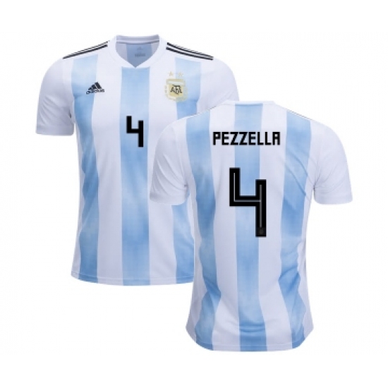 Argentina 4 Pezzella Home Kid Soccer Country Jersey