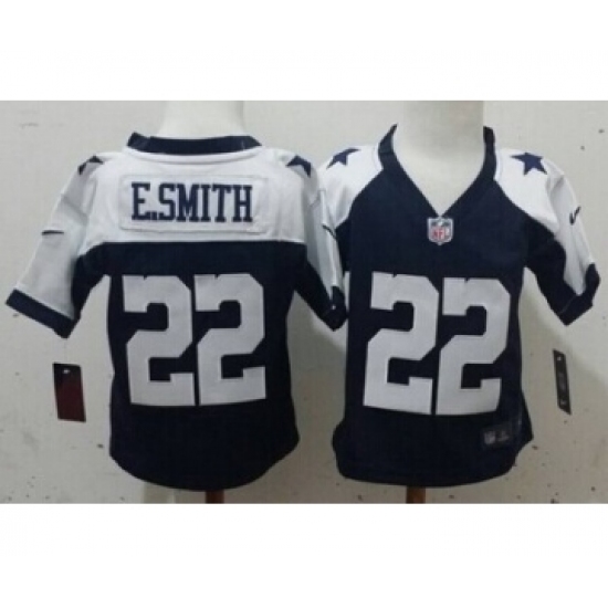 Nike Dallas Cowboys 22 Emmitt Smith Blue Thanksgiving Toddlers Jersey