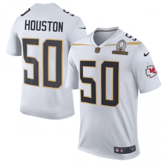 Men's Nike Kansas City Chiefs 50 Justin Houston Elite White Team Rice 2016 Pro Bowl NFL Jersey
