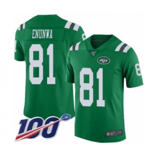 Men's New York Jets 81 Quincy Enunwa Limited Green Rush Vapor Untouchable 100th Season Football Jersey
