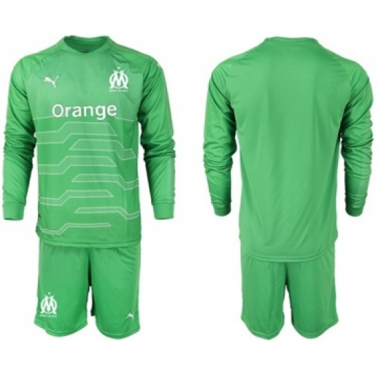 Marseille Blank Green Goalkeeper Long Sleeves Soccer Club Jersey