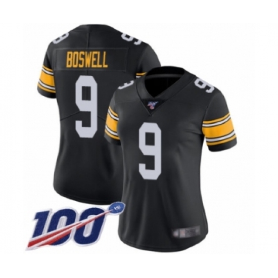 Women's Pittsburgh Steelers 9 Chris Boswell Black Alternate Vapor Untouchable Limited Player 100th Season Football Jersey