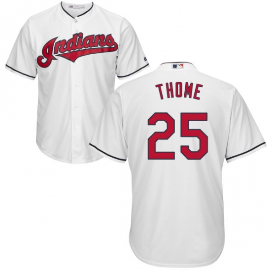 Youth Majestic Cleveland Indians 25 Jim Thome Authentic White Home Cool Base MLB Jersey