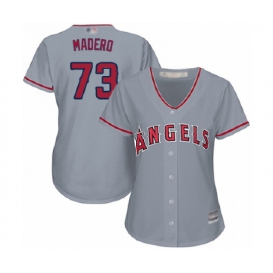 Women's Los Angeles Angels of Anaheim 73 Luis Madero Authentic Grey Road Cool Base Baseball Player Jersey