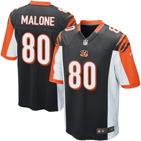 Men's Nike Cincinnati Bengals 80 Josh Malone Game Black Team Color NFL Jersey