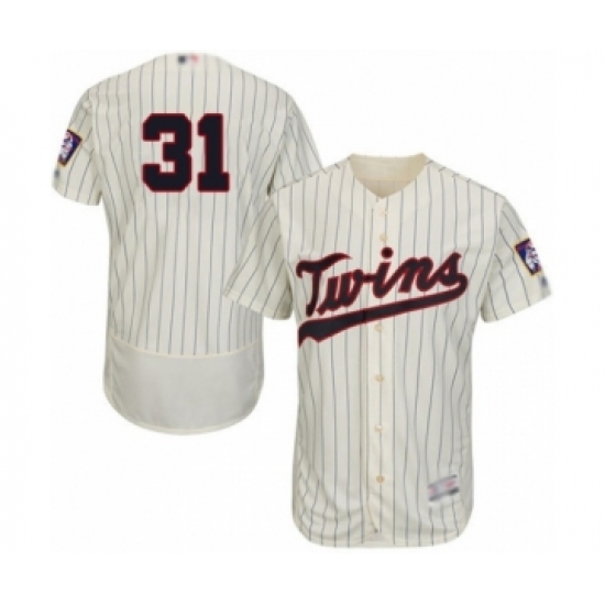Men's Minnesota Twins 31 Devin Smeltzer Authentic Cream Alternate Flex Base Authentic Collection Baseball Player Jersey