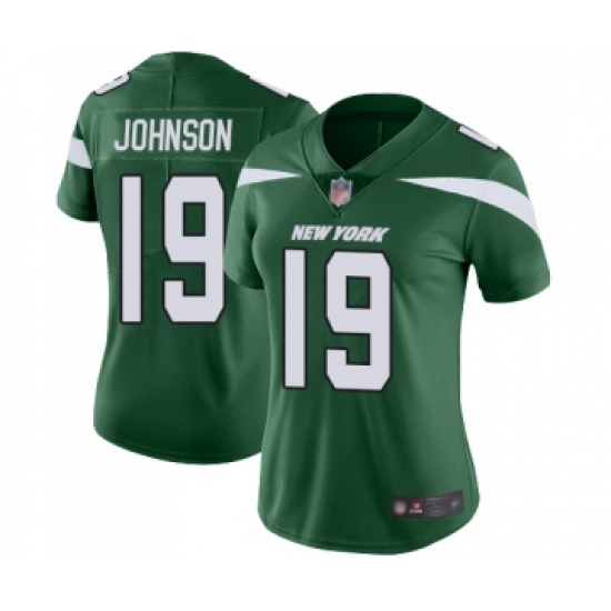 Women's New York Jets 19 Keyshawn Johnson Green Team Color Vapor Untouchable Limited Player Football Jersey