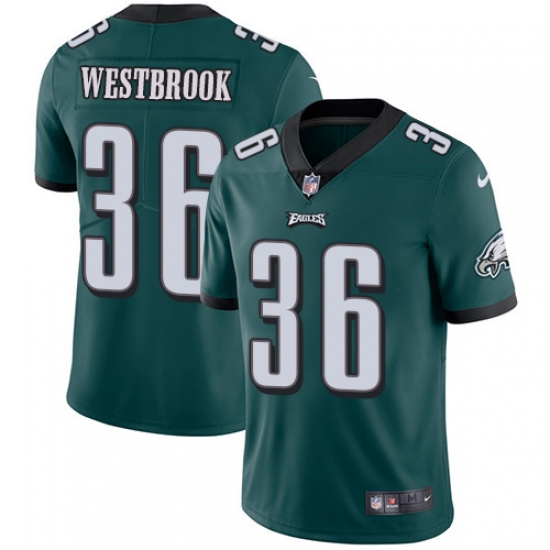 Men's Nike Philadelphia Eagles 36 Brian Westbrook Midnight Green Team Color Vapor Untouchable Limited Player NFL Jersey