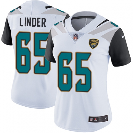 Women's Nike Jacksonville Jaguars 65 Brandon Linder White Vapor Untouchable Limited Player NFL Jersey