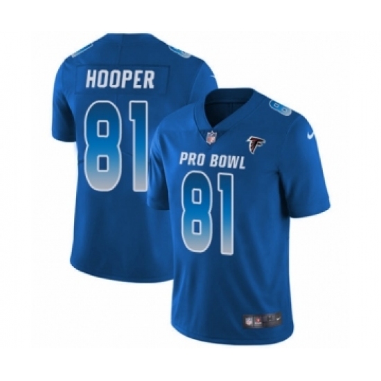 Youth Atlanta Falcons 81 Austin Hooper Limited Royal Blue NFC 2019 Pro Bowl Football Jersey
