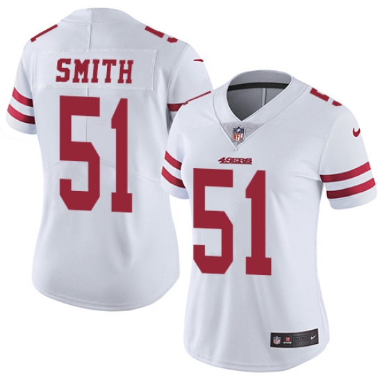 Women's Nike San Francisco 49ers 51 Malcolm Smith White Vapor Untouchable Limited Player NFL Jersey