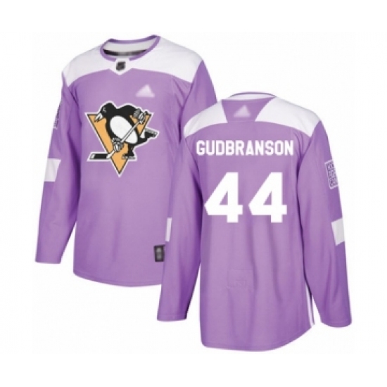 Men's Pittsburgh Penguins 44 Erik Gudbranson Authentic Purple Fights Cancer Practice Hockey Jersey