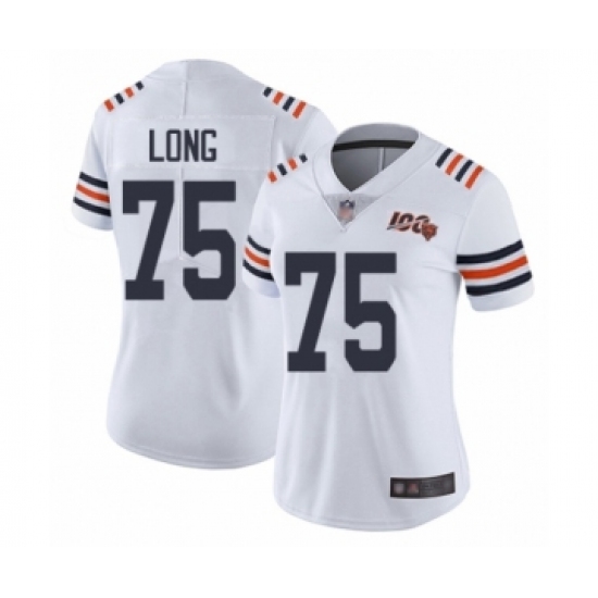 Women's Chicago Bears 75 Kyle Long White 100th Season Limited Football Jersey