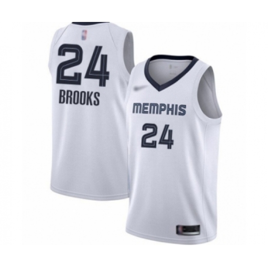 Men's Memphis Grizzlies 24 Dillon Brooks Authentic White Finished Basketball Jersey - Association Edition