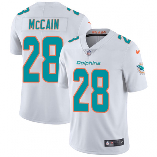 Men's Nike Miami Dolphins 28 Bobby McCain White Vapor Untouchable Limited Player NFL Jersey