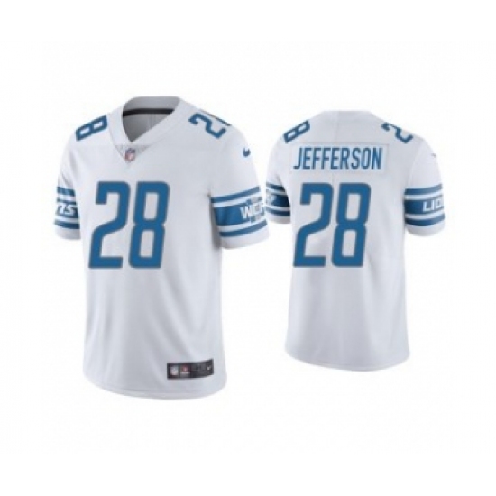 Men's White Detroit Lions 28 Jermar Jefferson Vapor Untouchable Limited Stitched Jersey