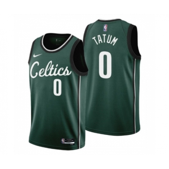 Men's Boston Celtics 0 Jayson Tatum 2022-23 Green City Edition Stitched Jersey