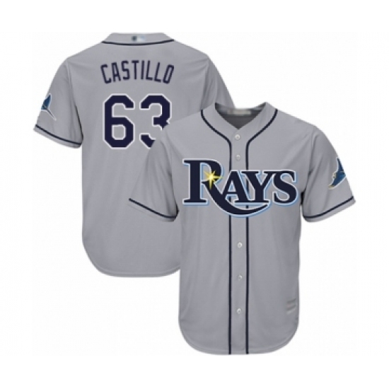Youth Tampa Bay Rays 63 Diego Castillo Authentic Grey Road Cool Base Baseball Player Jersey