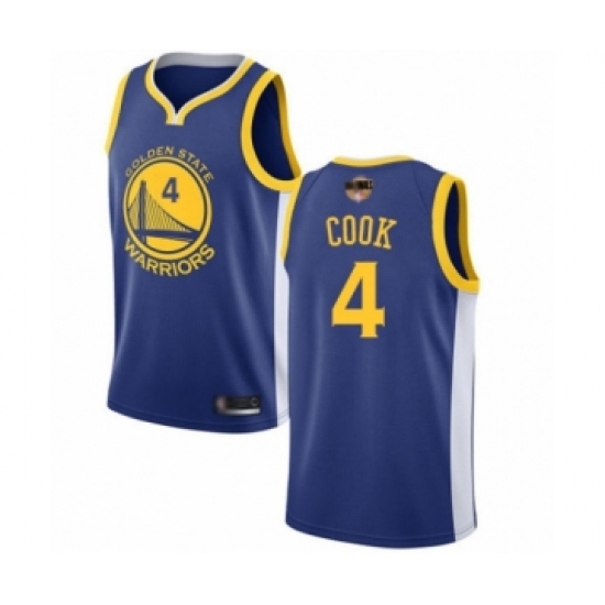 Men's Golden State Warriors 4 Quinn Cook Swingman Royal Blue Basketball 2019 Basketball Finals Bound Jersey - Icon Edition