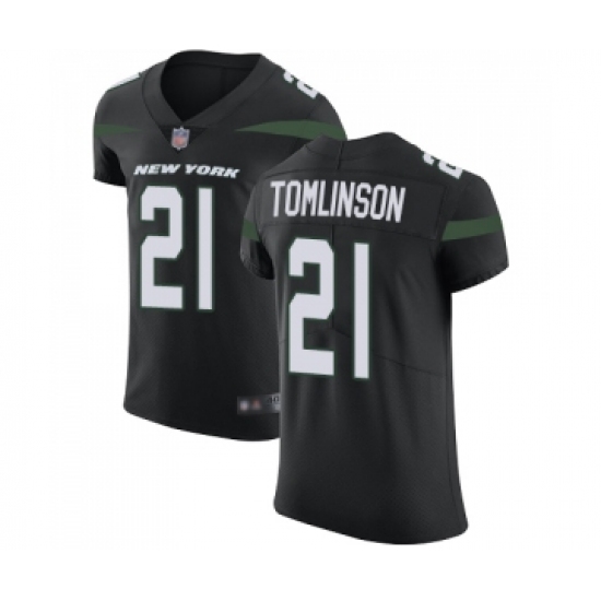 Men's New York Jets 21 LaDainian Tomlinson Black Alternate Vapor Untouchable Elite Player Football Jersey