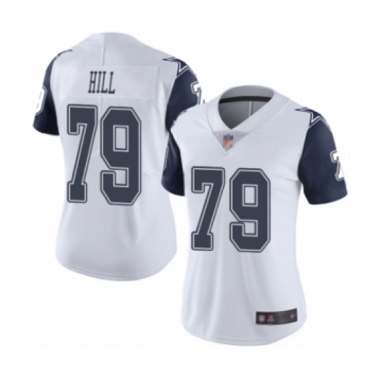 Women's Dallas Cowboys 79 Trysten Hill Limited White Rush Vapor Untouchable Football Jersey