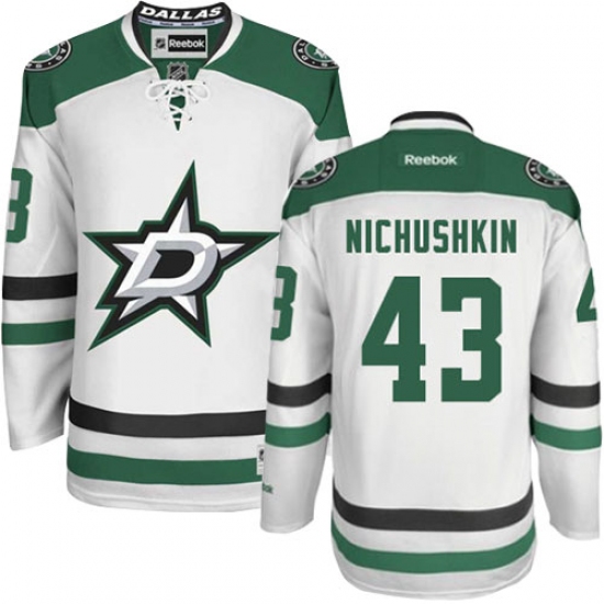 Men's Reebok Dallas Stars 43 Valeri Nichushkin Authentic White Away NHL Jersey