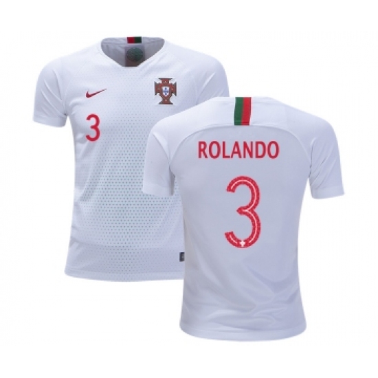 Portugal 3 Rolando Away Kid Soccer Country Jersey