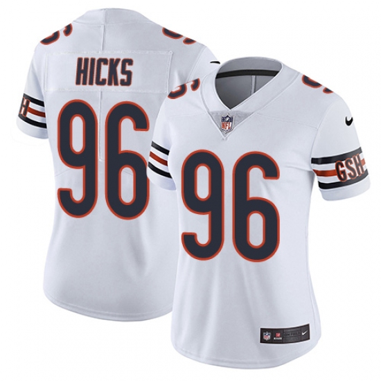 Women's Nike Chicago Bears 96 Akiem Hicks White Vapor Untouchable Limited Player NFL Jersey