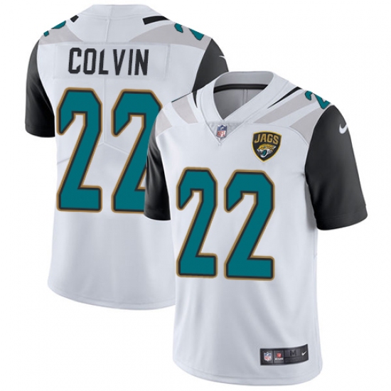 Youth Nike Jacksonville Jaguars 22 Aaron Colvin White Vapor Untouchable Limited Player NFL Jersey