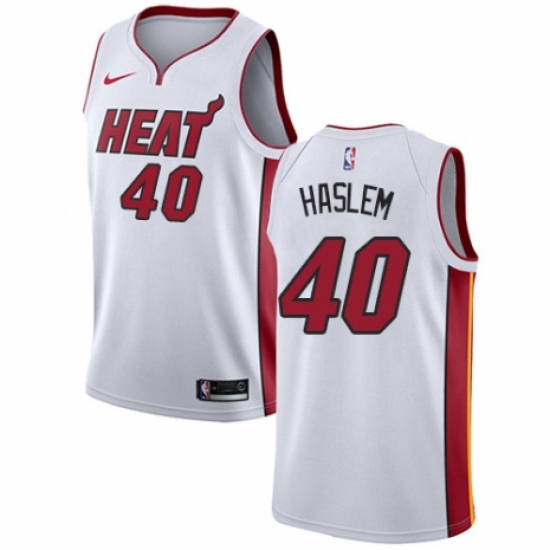 Men's Nike Miami Heat 40 Udonis Haslem Authentic NBA Jersey - Association Edition