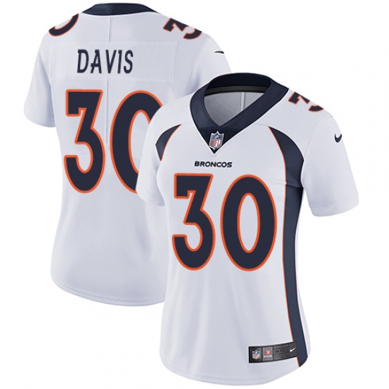Women's Nike Denver Broncos 30 Terrell Davis Elite White NFL Jersey