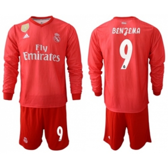 Real Madrid 9 Benzema Third Long Sleeves Soccer Club Jersey