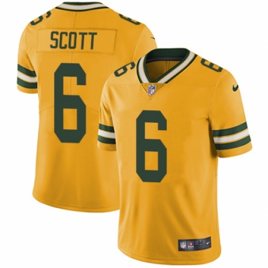 Men's Nike Green Bay Packers 6 JK Scott Elite Gold Rush Vapor Untouchable NFL Jersey