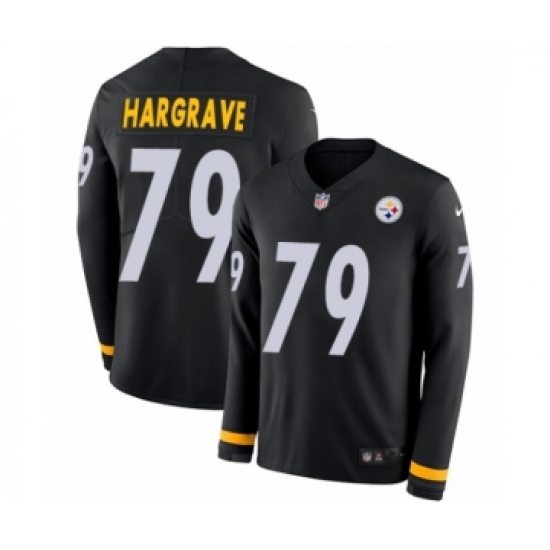 Men's Nike Pittsburgh Steelers 79 Javon Hargrave Limited Black Therma Long Sleeve NFL Jersey
