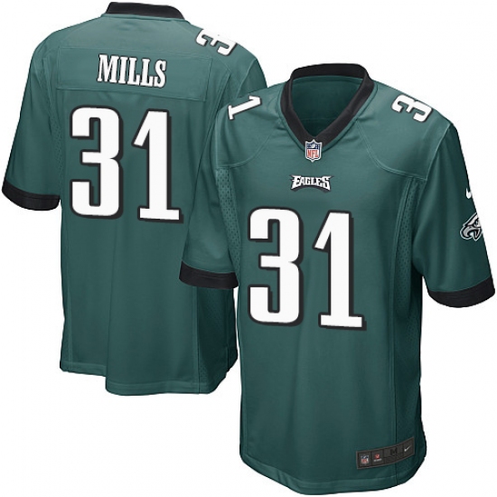 Men's Nike Philadelphia Eagles 31 Jalen Mills Game Midnight Green Team Color NFL Jersey
