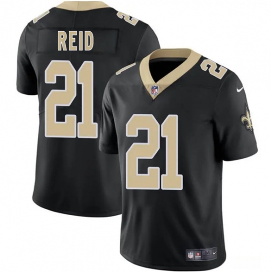 Men's New Orleans Saints 21 Justin Reid Black 2025 Vapor Limited Football Stitched Jersey