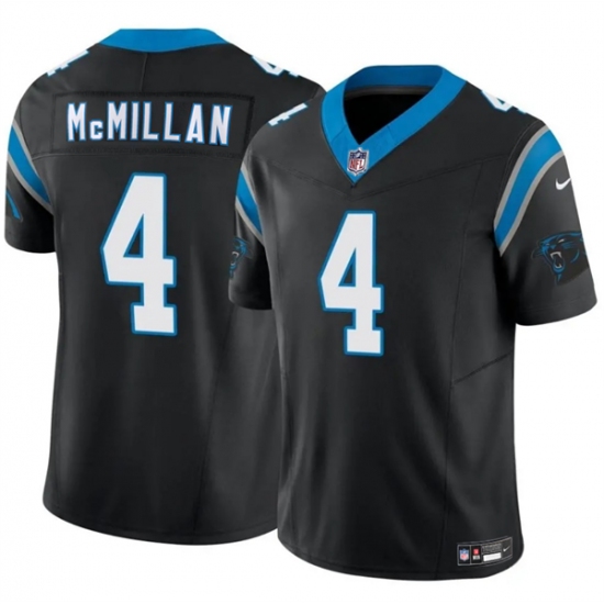 Men's Carolina Panthers 4 Tetairoa McMillan Black 2025 Draft F.U.S.E. Vapor Limited Football Stitched Jersey