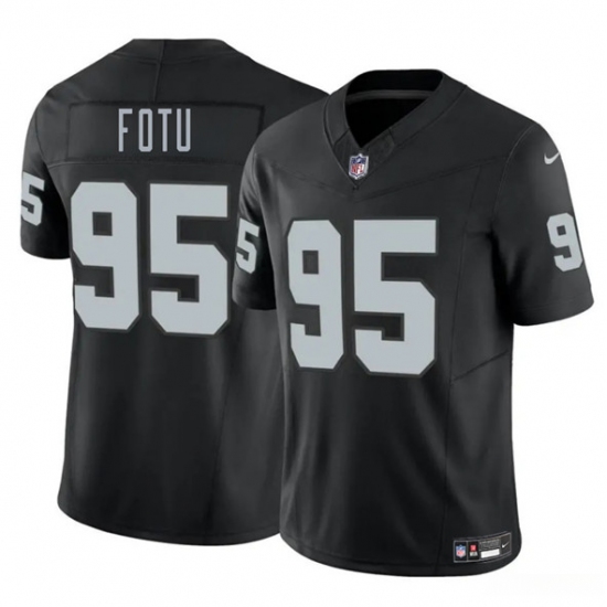 Men's Las Vegas Raiders 95 Leki Fotu Black 2025 F.U.S.E. Vapor Football Stitched Jersey