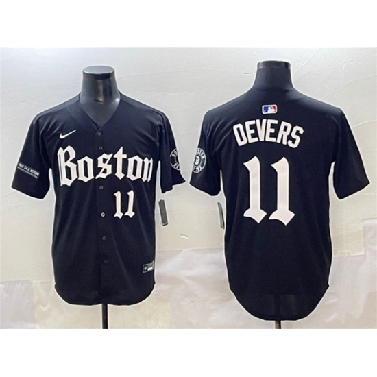 Men's Boston Red Sox 11 Rafael Devers Black Gothic Vapor Limited Stitched Baseball Jersey