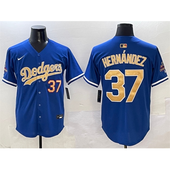 Men's Los Angeles Dodgers 37 Teoscar Hern