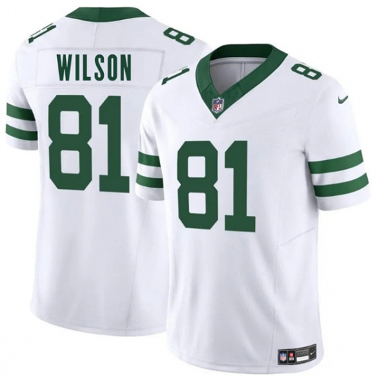 Men's New York Jets 81 Pokey Wilson White 2025 F.U.S.E. Vapor Untouchable Limited Football Stitched Jersey