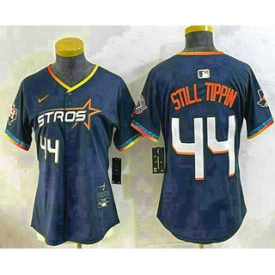 Women's Houston Astros 44 Yordan Alvarez Number Navy 2025 City Connect Limited Stitched Jersey