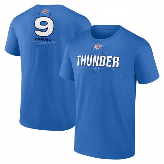Men's Oklahoma City Thunder 9 Alex Caruso Blue Behind The Back Name & Number T-Shirt